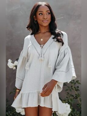 Poheme Boho Gauze Tunic Tie dye with V-Neck relaxed fit women’s size L